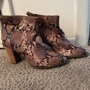 Anne Klein faux snake skin booties